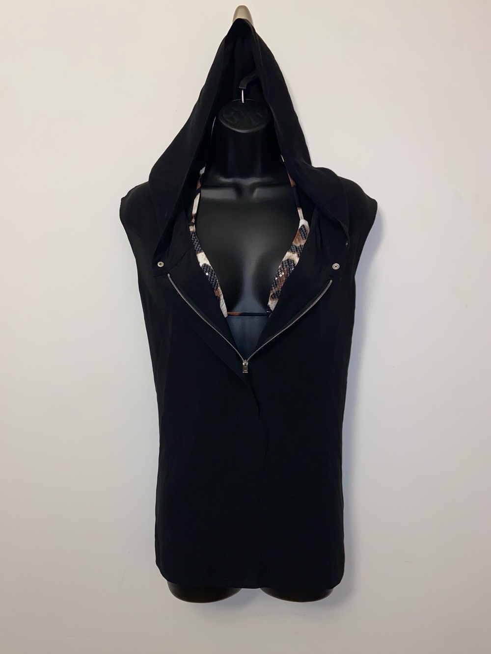 Stella McCartney Black Silk Hooded Top